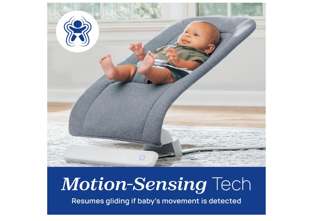 Baby sleeping in Chicco baby swing